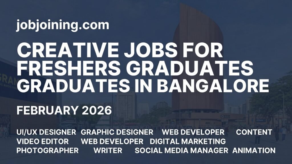 Jobs in Bangalore for Freshers Graduates Feb 2026 - Jobjoining.com