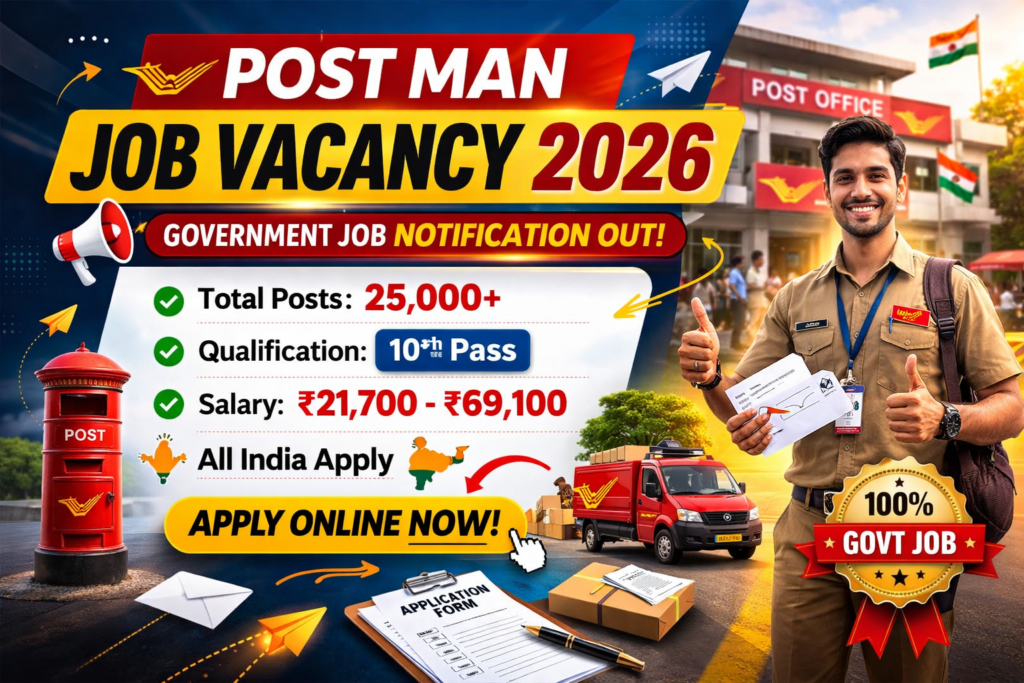 Post Man Job Vacancy 2026 - Jobjoining.com