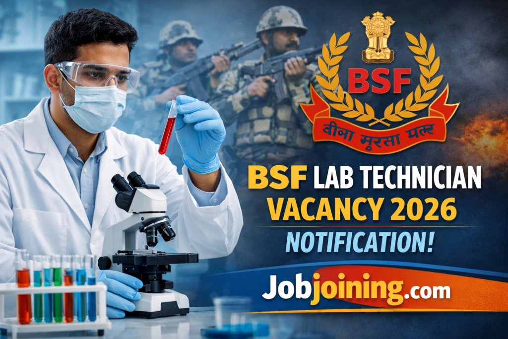 BSF Lab Technician Vacancy 2026 Notification - Jobjoining.com