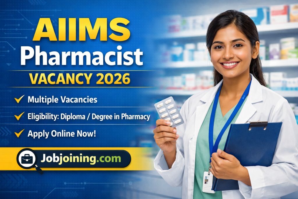 AIIMS Pharmacist Vacancy 2026 - Jobjoining.com