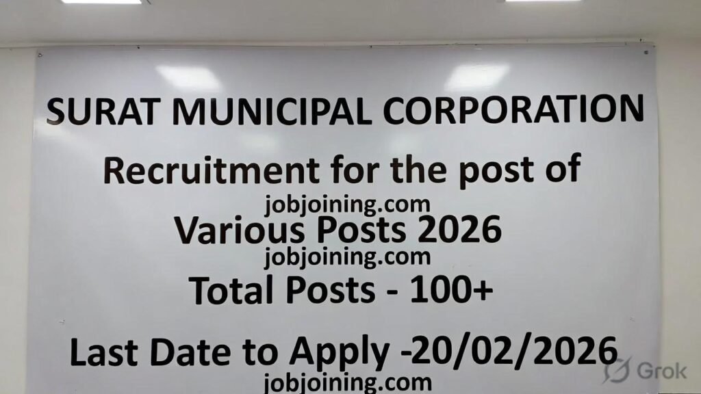 Surat Municipal Corporation Recruitment 2026 - Jobjoining.com