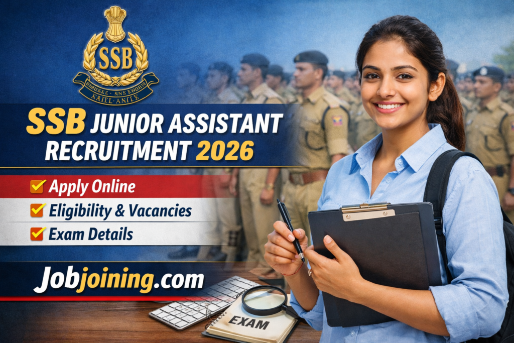 SSB Junior Assistant Recruitment 2026 - Jobjoining.com
