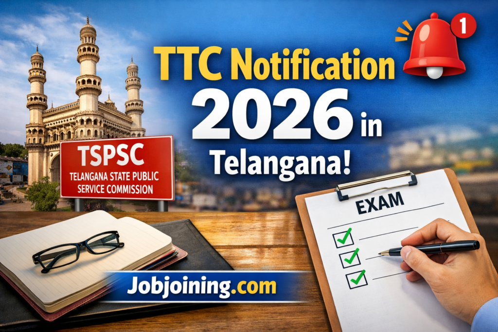 TTC Notification 2026 in Telangana - Jobjoining.com