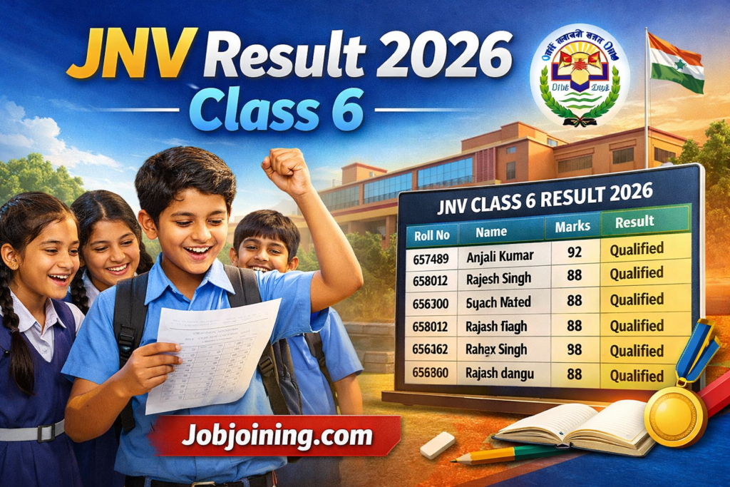JNV Result 2026 Class 6 - Jobjoining.com
