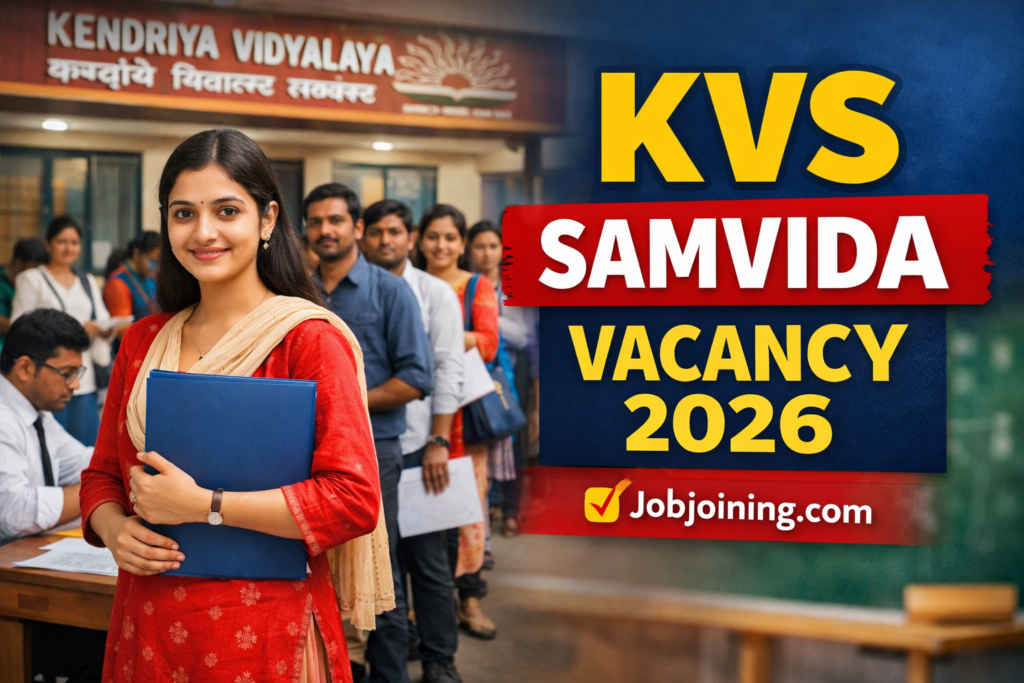 KVS Samvida Vacancy 2026 - Jobjoining.com