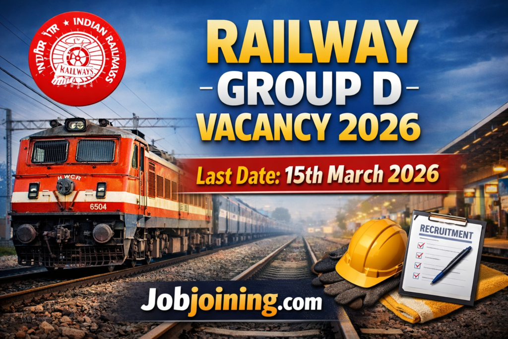 Railway Group D Vacancy 2026 Last Date - Jobjoining.com