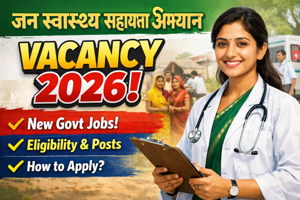 Jan Swasthya Sahayata Abhiyan Vacancy 2026: Grab High-Paying District Manager, Block Supervisor & Panchayat Executive Jobs Across India
