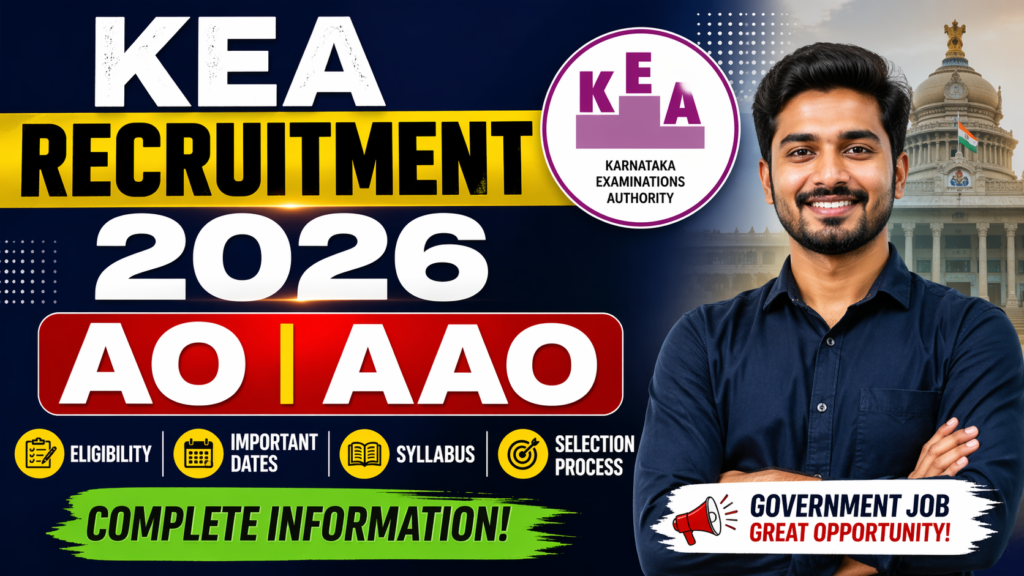 KEA Recruitment 2026 AO AAO: 890 Government Agriculture Jobs in Karnataka – Apply Online Before May 10!