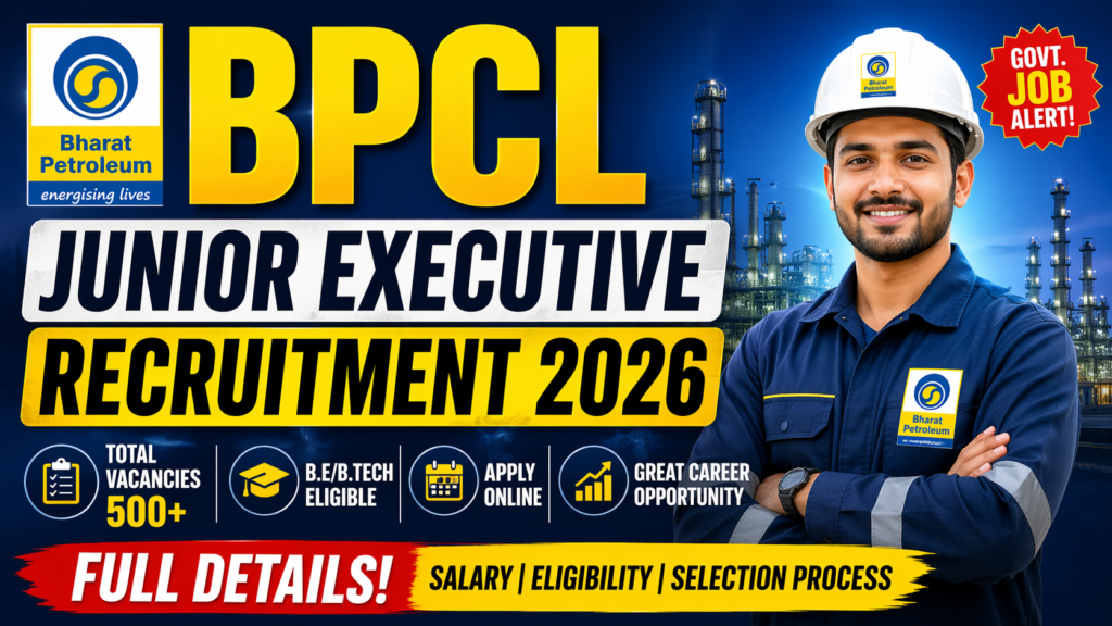 bpcl junior executive recruitment 2026
