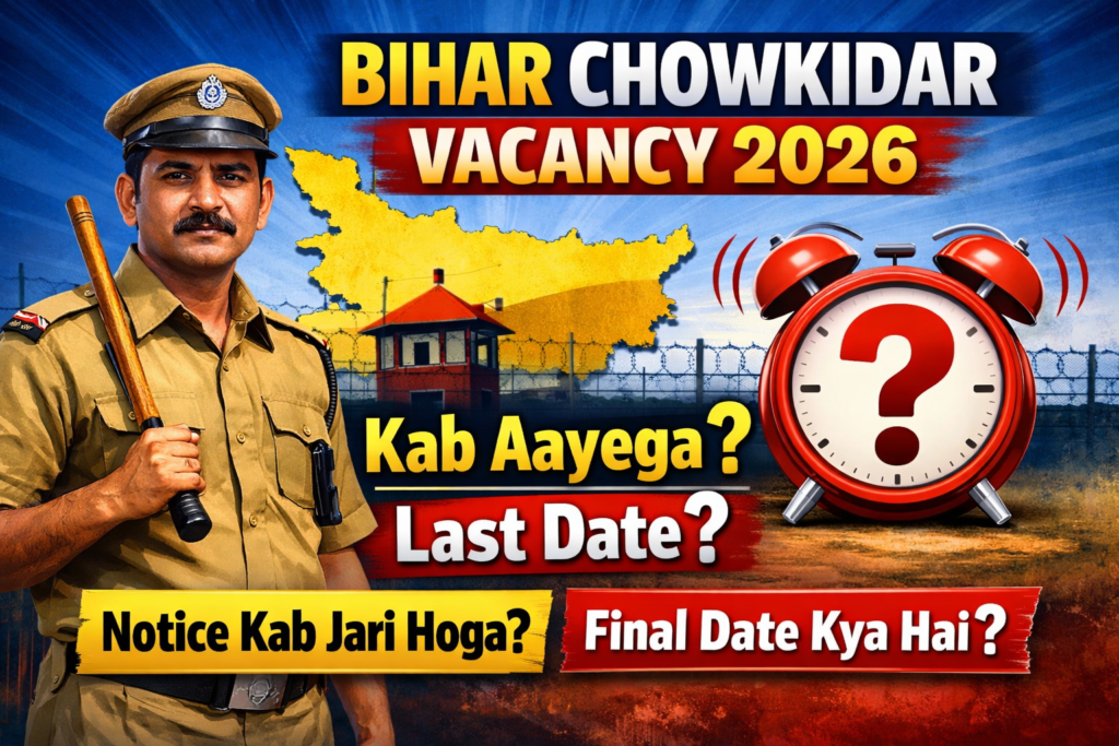 Bihar Chowkidar Vacancy 2026 kab aayega Last Date