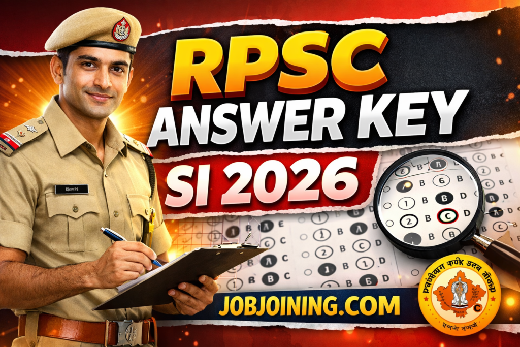 RPSC Answer Key SI 2026 Released: Check Paper 1 & 2 Solutions, Raise Objections & Estimate Your Score Now